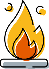Burning fire icon representing heat and energy