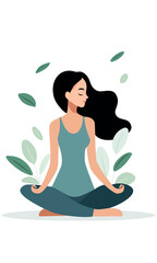   Girl in the Lotus yoga pose.