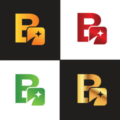 Letter B logo, B logo, AI logo set, modern and minimal design, tech-inspired, colorful icons and symbols, suitable for artificial intelligence, innovation, branding, startups, and digital identity.