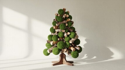 Refined editorial holiday setup with handcrafted natural materials, soft shadows, and minimalist decor, crafted for premium lifestyle visuals.