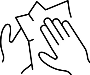 Hands drying using paper paper towel icon