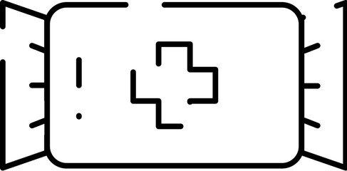 Fototapeta premium First aid kit emergency medical care outline icon