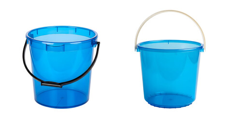 blue glass of water isolated on white background