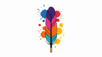 Multicolor Artistic Feather Illustration, feather illustration, multicolor feather, flat color design, artistic feather, colorful illustration, vector friendly design, png leaf, png multy leaf,  © TalalAhmad