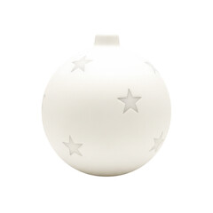 Fototapeta premium Matte White Ceramic Christmas Ornament with Cutout Star Pattern