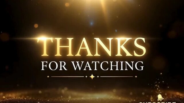 Golden Thanks For Watching End Screen With Particles