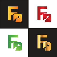 Letter F logo, F logo, AI logo set, modern and minimal design, tech-inspired, colorful icons and symbols, suitable for artificial intelligence, innovation, branding, startups, and digital identity.