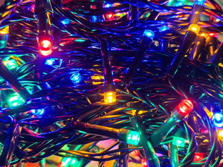 Colorful decorative lights. Christmas lights background