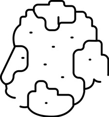 Brain promoting walnut nut outline icon vector