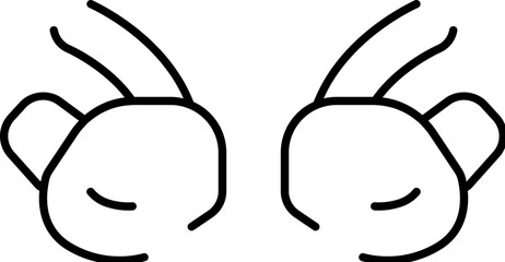 Closed eyes expression indicating sleep or tiredness