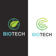 Futuristic biotechnology leaf network logo merging organic forms with digital technological connections