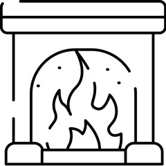 Fireplace icon showing warmth and cozy home comfort