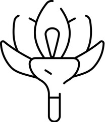 Lotus flower icon showing blooming water lily