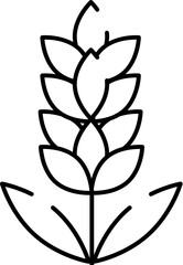Wheat grain ear growing icon line art
