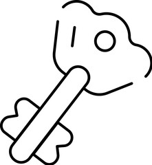 Outline key access solution line icon concept