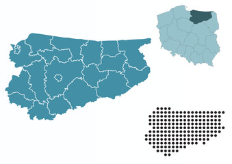 Set maps of Warmian&ndash;Masurian Voivodeship