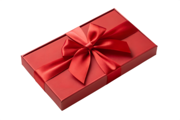 Elegant red gift box with a satin ribbon bow, perfect for special occasions and premium presents, showcasing sophisticated design and modern aesthetics