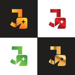 Letter J logo, J logo, AI logo set, modern and minimal design, tech-inspired, colorful icons and symbols, suitable for artificial intelligence, innovation, branding, startups, and digital identity.