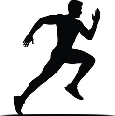 Runner, silhouette, athlete, sprinting, man, running, fitness, sports, speed, action, motion, exercise, workout, active, training, performance, track, athlete 