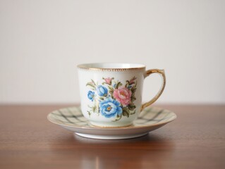 Vintage Floral Teacup and Saucer