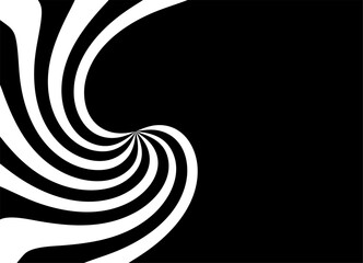 Vector black and white pattern of thick swirling lines. Modern design element for gifts, textiles, interior, packaging, covers. Vector background. Stripes. Wind