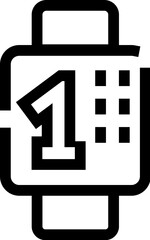Obraz premium Smartwatch displaying number one notification line icon