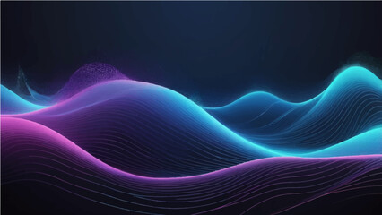Abstract blue wave of light and energy illustrates a futuristic fractal pattern design