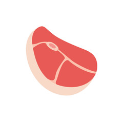 red cut of meat steak food rare raw rib-eye t-bone marbling of fat uncooked emoji symbol sign icon vector illustration isolated flat