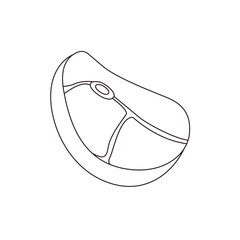 red cut of meat steak food rare raw rib-eye t-bone marbling of fat uncooked emoji symbol sign icon vector illustration isolated flat