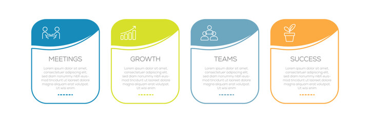 infographic elements data visualization vector design template. Can be used for steps, options, business process. with icons and 4 options or steps. Infographics for business concept. 