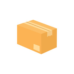 shipping package post cardboard box taped delivery packaging parcel shopping emoji symbol sign icon vector illustration isolated flat