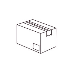 shipping package post cardboard box taped delivery packaging parcel shopping emoji symbol sign icon vector illustration isolated flat