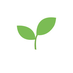 seedling plant leaf leaves green sprouted tree sprout new growth spring emoji symbol sign icon vector illustration isolated flat