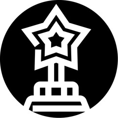Star award trophy symbolizing success and achievement icon black
