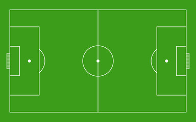 Soccer football field pitch aerial view marking layout green sport championship game flat stadium ground vector
