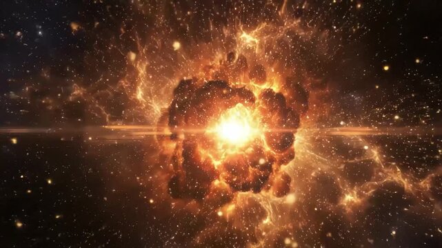 Dramatic cosmic explosion or supernova event in deep space
