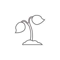 seedling plant leaf leaves green sprouted tree sprout new growth spring emoji symbol sign icon vector illustration isolated flat
