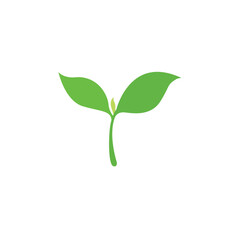 seedling plant leaf leaves green sprouted tree sprout new growth spring emoji symbol sign icon vector illustration isolated flat