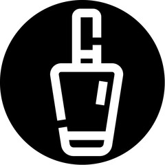 Nail polish bottle icon in black and white