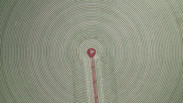 Turning clockwise over a circular field