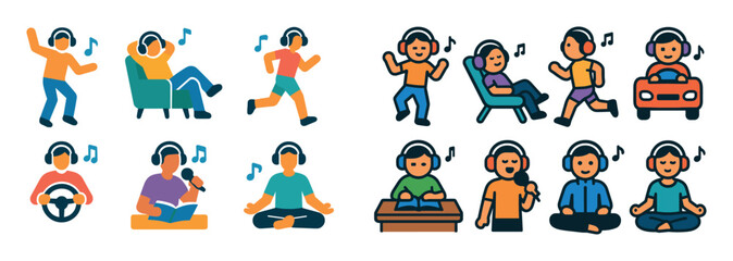 Naklejka premium Musical Activity Icons