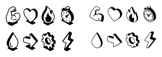 Isometric Gym Icons