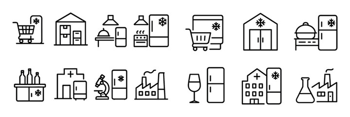 Minimalist Refrigeration Icons