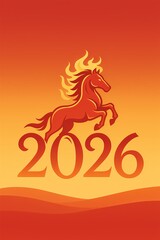 Dynamic fiery horse heralds the exciting arrival of 2026 year