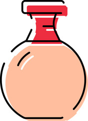 Round terracotta vase with red neck illustration