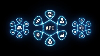 A P I concept network connections digital transformation business growth technology integration data flow innovation success strategy - Powered by Adobe