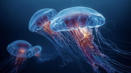 Ethereal Ocean Jellyfish | Deep Sea Bioluminescence
