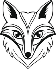 fox face icon silhouette vector illustration
