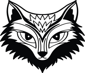 fox head silhouette vector illustration
