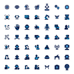 Set of Artificial Intelligence and Robotics Icons